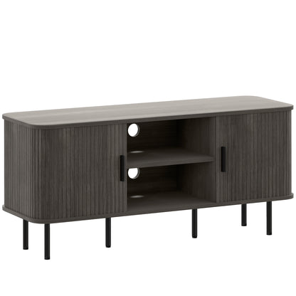 TV Stand Cabinet for TVs up to 55 Inches, TV Unit with Storage Shelves and Cupboard for Living Room, Grey