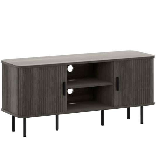 TV Stand Cabinet for TVs up to 55 Inches, TV Unit with Storage Shelves and Cupboard for Living Room, Grey
