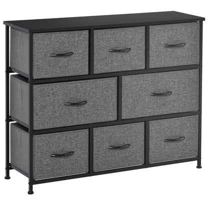 Chest of Drawers with 8 Foldable Drawers, 3-Tier Fabric Bedroom Dresser, Clothes Storage Unit for Bedroom Living Room