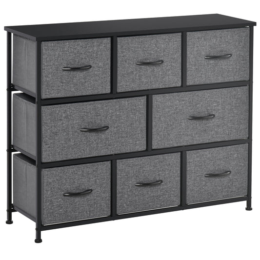 Chest of Drawers with 8 Foldable Drawers, 3-Tier Fabric Bedroom Dresser, Clothes Storage Unit for Bedroom Living Room