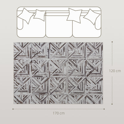Modern Area Rug, Triangle Pattern Non-Slip Washable Rug, Chenille Floor Carpet for Living Room, Bedroom, Dining Room