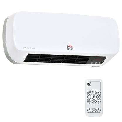 2000W Wall Mounted Ceramic Space Heater, 10-49°C Temperature, White