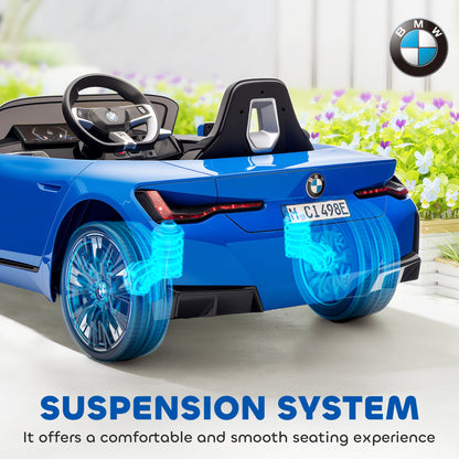 BMW i4 Licensed 12V Kids Electric Ride-On Car, Blue