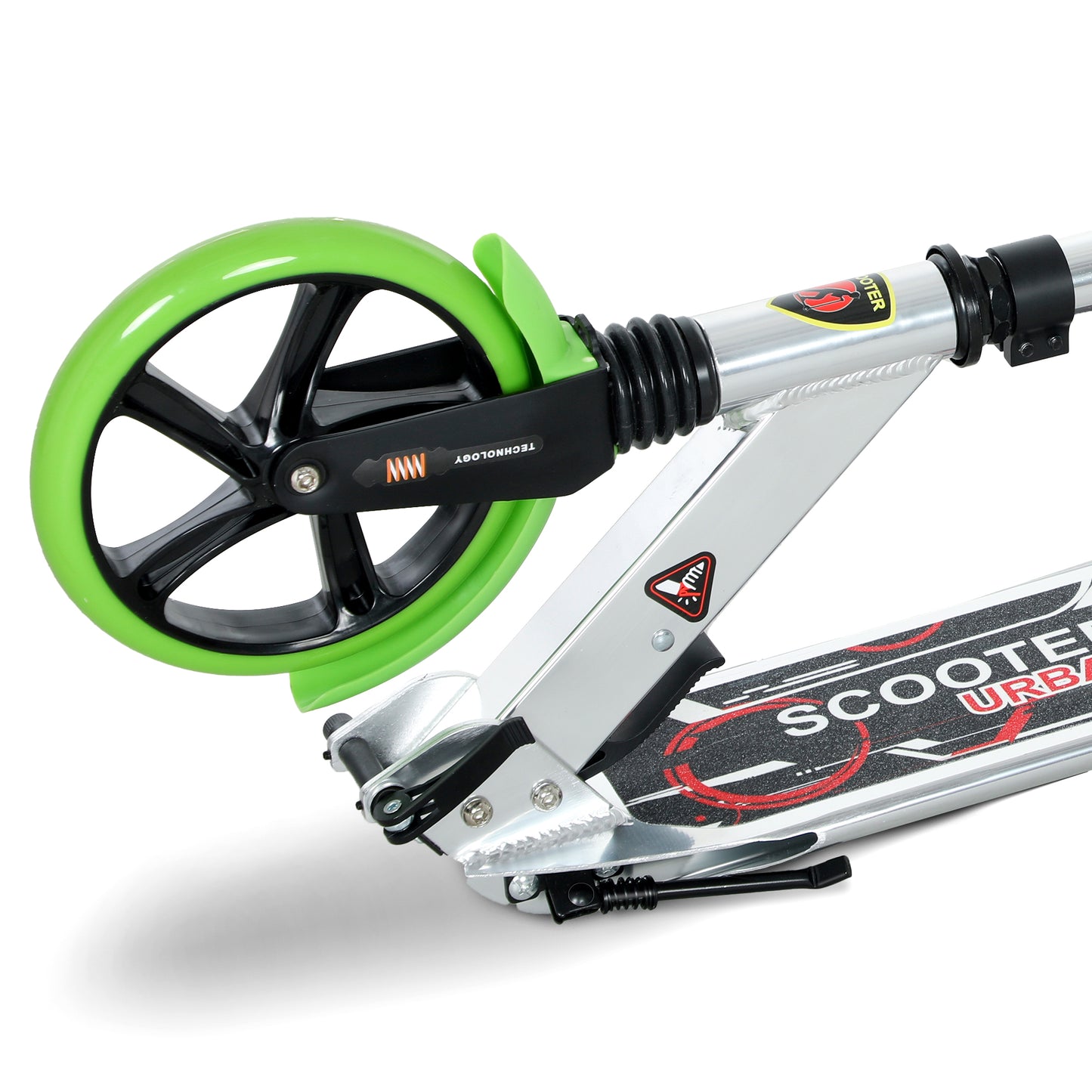 Folding Kick Scooter, Adjustable Ride On Scooter with 200mm Big Wheels and Double Shock Absorption