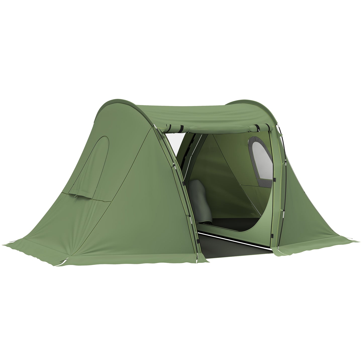 3 Man Camping Tent with Living Area and 2 Bedrooms, 3000mm Waterproof Family Tent with Sewn-in Groundsheet and bag