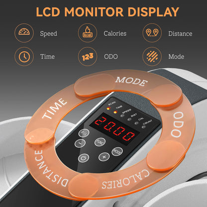 Under Desk Elliptical Machine, Seated Pedal Exerciser, Mini Electric Elliptical Machine for Seniors with LCD Monitor