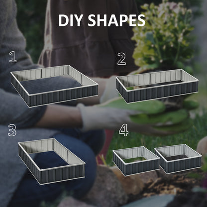 645L Metal Raised Garden Bed, DIY Large Steel Planter Box, No Bottom w/ A Pairs of Glove for Backyard