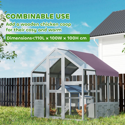 Large Walk In Chicken Run with Waterproof & Anti-UV Cover, for 6-8 Chickens, for Garden, Farm, 5.5' x 6' x 6'