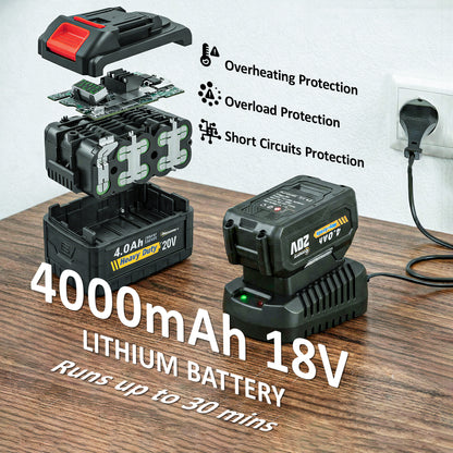 Leaf Blower Cordless with 4000mAh Battery & Charger, 18V Lightweight Handheld Garden Blower with 6 Speed Levels