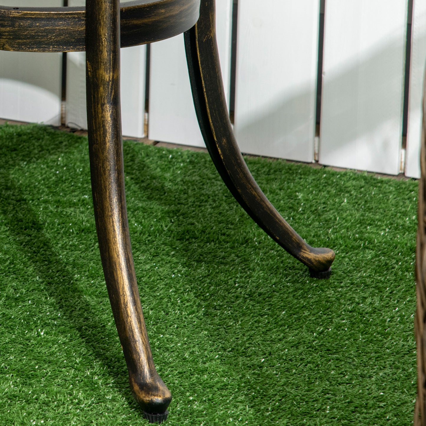 Outdoor Garden Table, Cast Aluminium Patio End Table with Anti-slip Foot Pads for Garden, Patio, Balcony, 60 x 60 cm