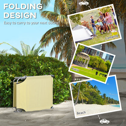 Folding Sun Lounger Set of 2 with Canopy, Reclining Sunbed with 4-Position Adjustable Backrest, 600D Oxford Cloth