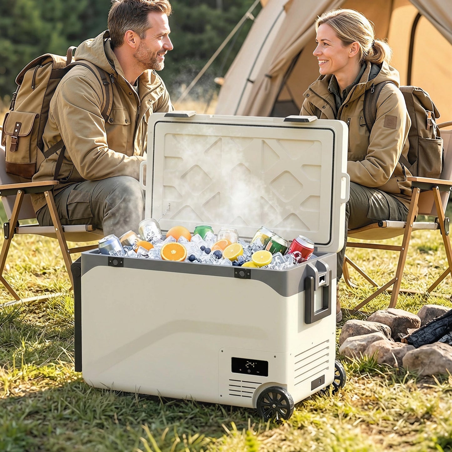 42.5L Compressor Car Fridge Freezer, Camping Refrigerator with App Control, 20℃-20℃