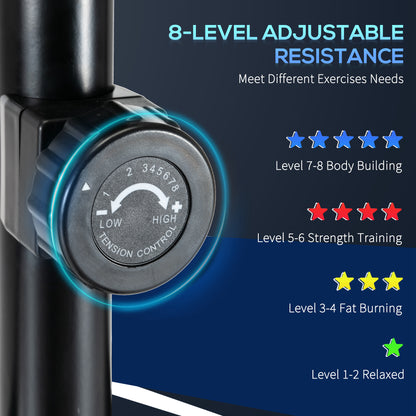 Elliptical Cross Trainer, Home Cardio Workout Machine with Eight Level Magnetic Resistance, LCD Monitor, Heart Rate Sensor