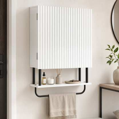 Bathroom Wall Cabinet Modern Space Saver Wall Mounted Cabinet Doors Storage White