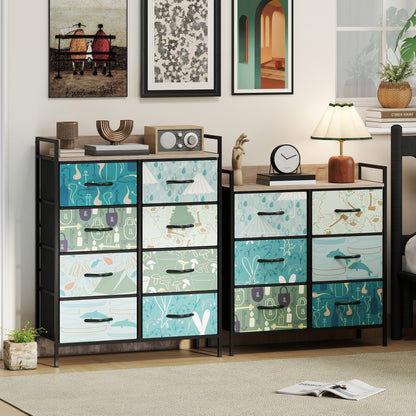 8-Drawer Chest of Drawers - Blue