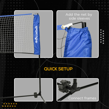 4m Badminton Net, Height Adjustable Outdoor Sports Net, with Carry Bag, for Tennis, Pickleball, Volleyball, Blue