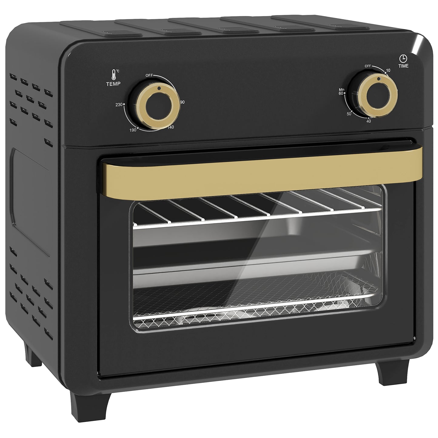 10L Air Fryer Oven, Mini Oven, Oil Free Cooking, Grill, Roast, Bake, with Adjustable Temperature, Timer, Dishwasher Safe