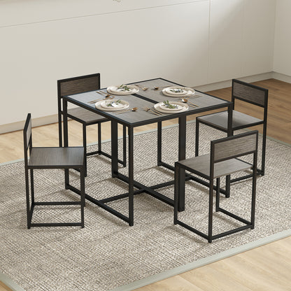 Dining Table and Chairs Set 2, Dining Room Sets, Rectangular Space Saving Table and 2 Chairs for Compact Kitchens