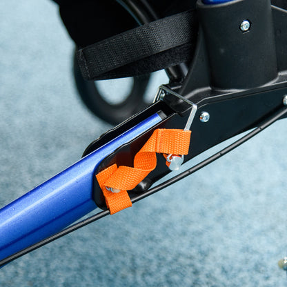 Portable Rollator Walker with 6 Adjustable Height and Dual Brakes for travel and Dailt Use, Blue
