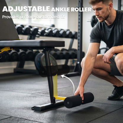 Adjustable Weight Bench, 300kg Incline Decline Flat Foldable Bench Press with 7 Backrest Positions and Resistance Bands