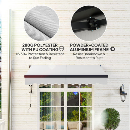 2.5 x 2m Electric Awning with Remote Controller, Aluminium Frame DIY Retractable Awning