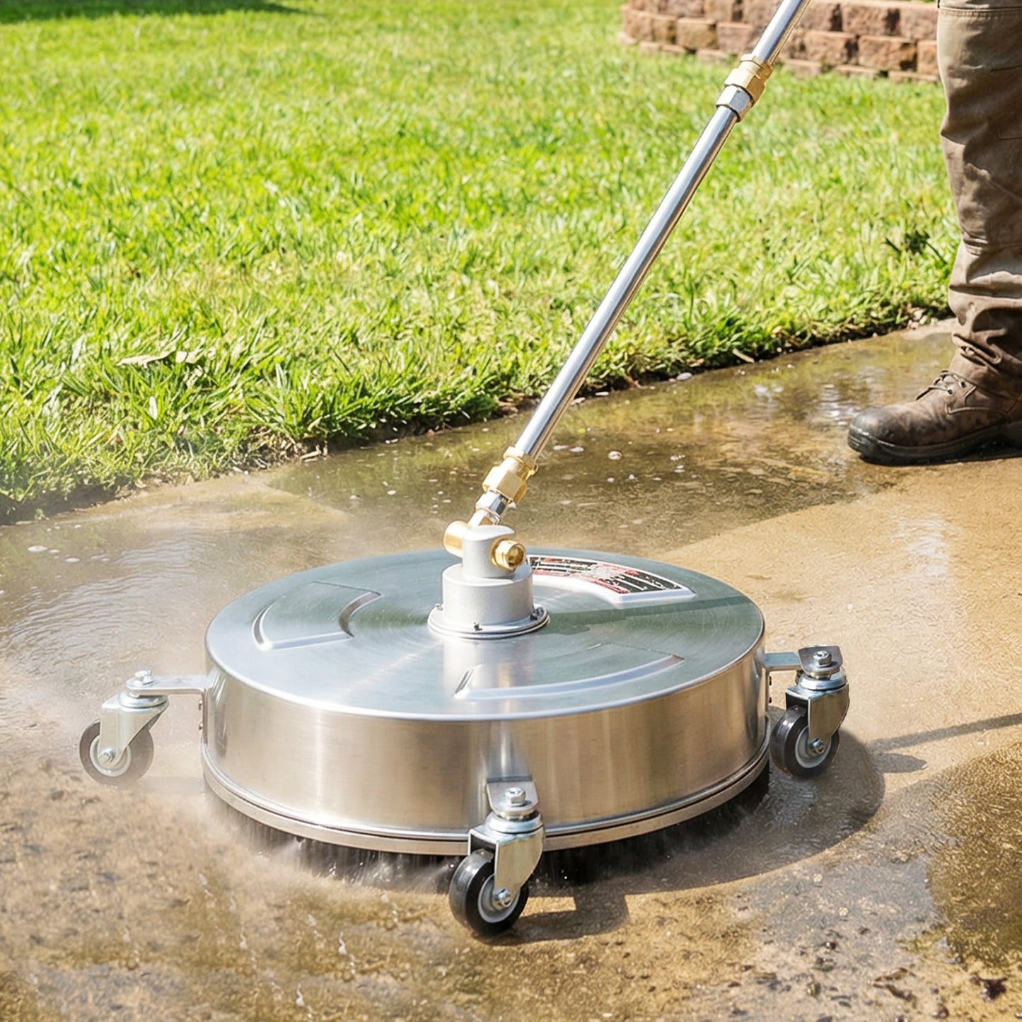 Pressure Washer Surface Cleaner 3600 PSI Power Washer Rotary Surface Cleaner with 4 Wheels for Driveways