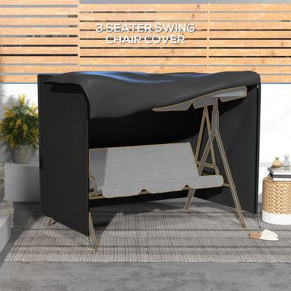 205 x 124cm Three-Seater Swing Chair Protective Cover Black