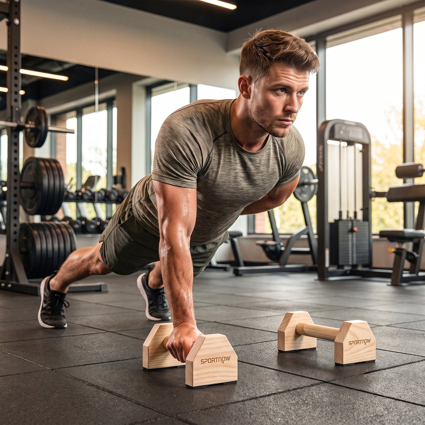 Wooden Parralletes Bars, Push Up Handles with Non-Slip Base, Calisthenics Equipment, for Home Gym, Training