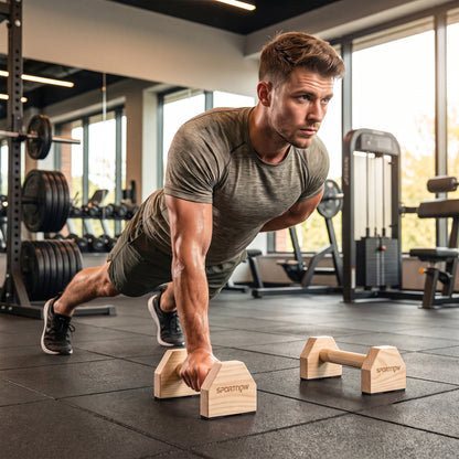 Wooden Parralletes Bars, Push Up Handles with Non-Slip Base, Calisthenics Equipment, for Home Gym, Training