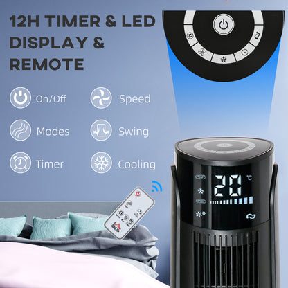 Ice Cooling Tower Fan, Water Conditioner Evaporative Air Cooler Unit with 4 Modes, 3 Speed, Remote Control, Timer