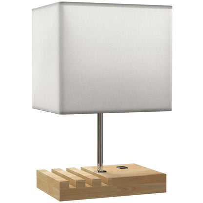 Bedside Lamp with USB A+C Charging Ports and 3 Phone Stands