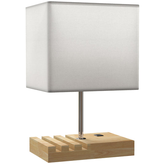 Bedside Lamp with USB A+C Charging Ports and 3 Phone Stands