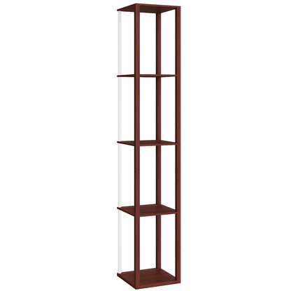RGB LED Floor Lamp with Shelves, Modern Dimmable Standing Lamp with Remote Control