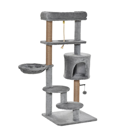 Cat Tree Tower for Indoor Cats 120cm Climbing Kitten Activity Center