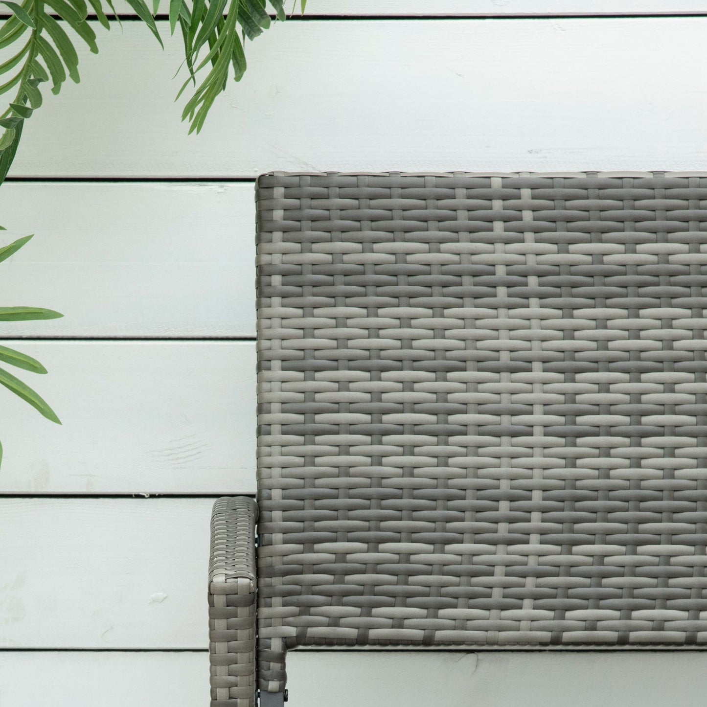 2 Seater Poly Rattan Garden Bench, All Weather Wicker Garden Loveseat, Outdoor Seating Bench with 240 Load Capacity
