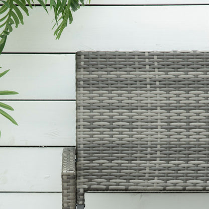 2 Seater Poly Rattan Garden Bench, All Weather Wicker Garden Loveseat, Outdoor Seating Bench with 240 Load Capacity