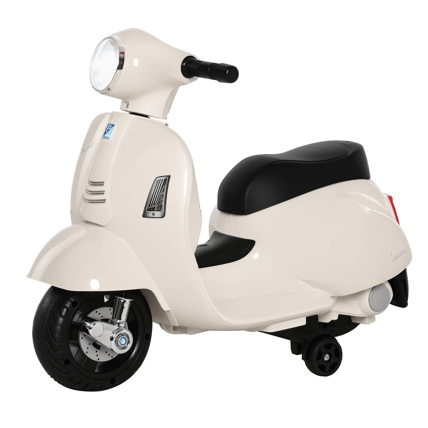 Vespa Licensed 6V Kids Electric Motorbike Ride On Motorcycle Battery Powered for 18-36 Months with Horn Light White