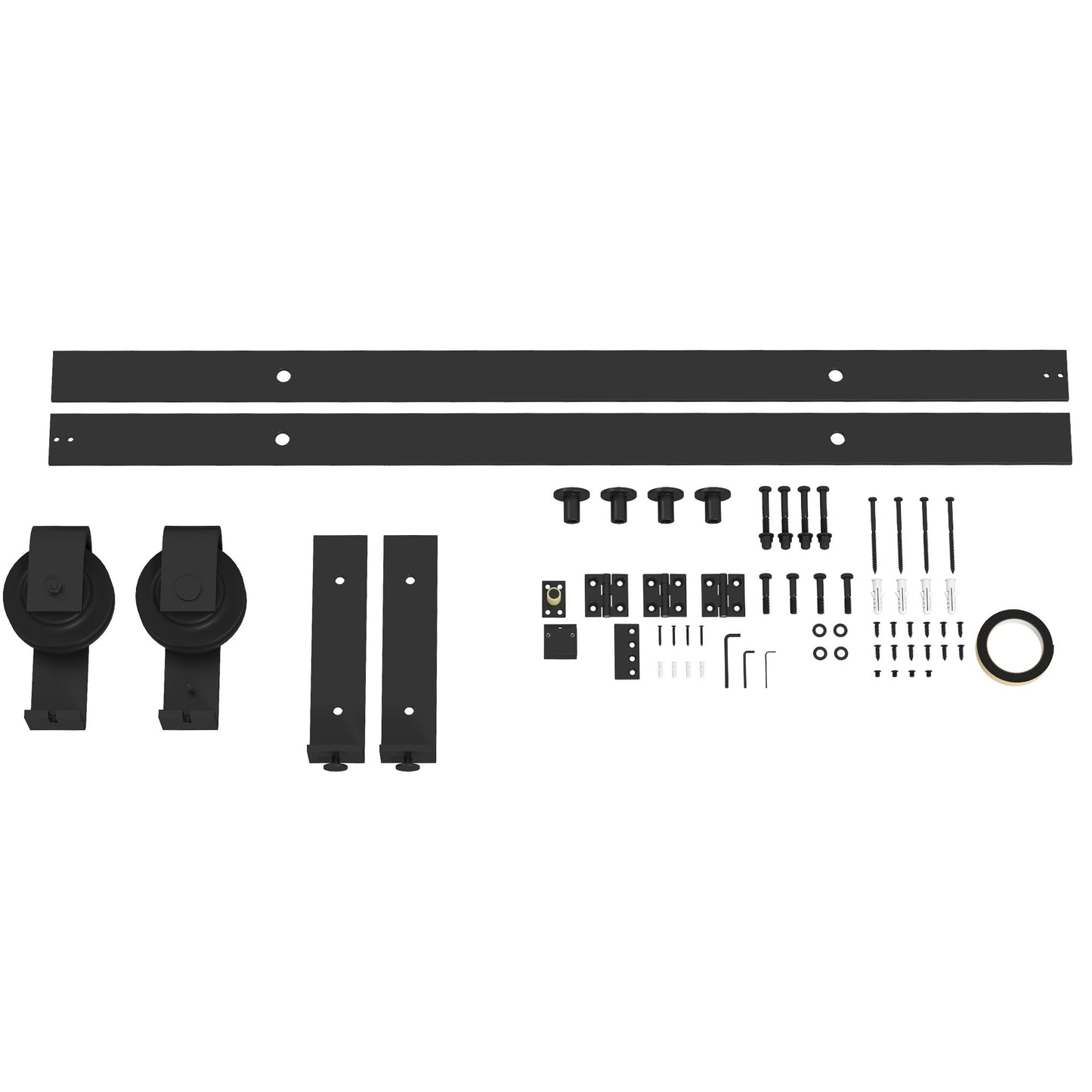 5ft Bi-Folding Sliding Barn Door Hardware Kit - Black