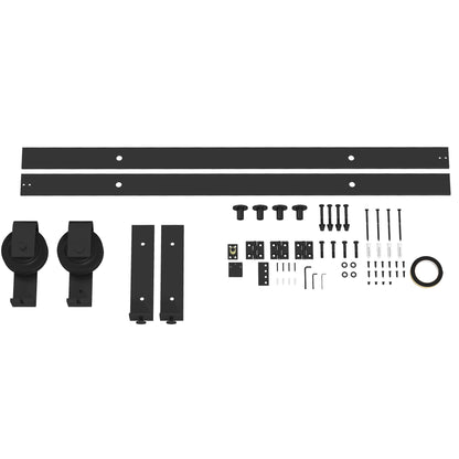 5ft Bi-Folding Sliding Barn Door Hardware Kit - Black