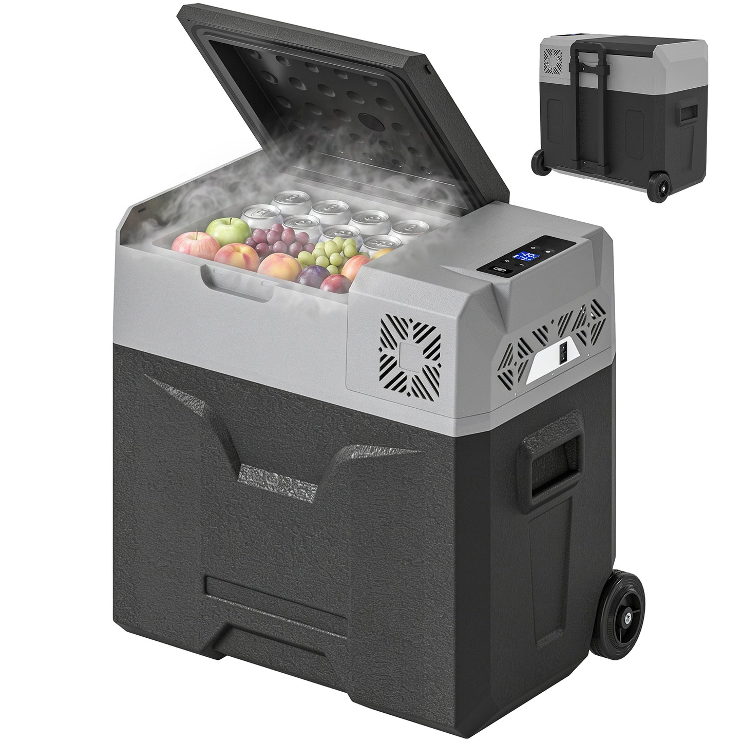 Car Refrigerator, Portable 12/24V 50 Litre Compressor Fridge Freezer, Electric Cooler Box for Camping, Travel, Picnic