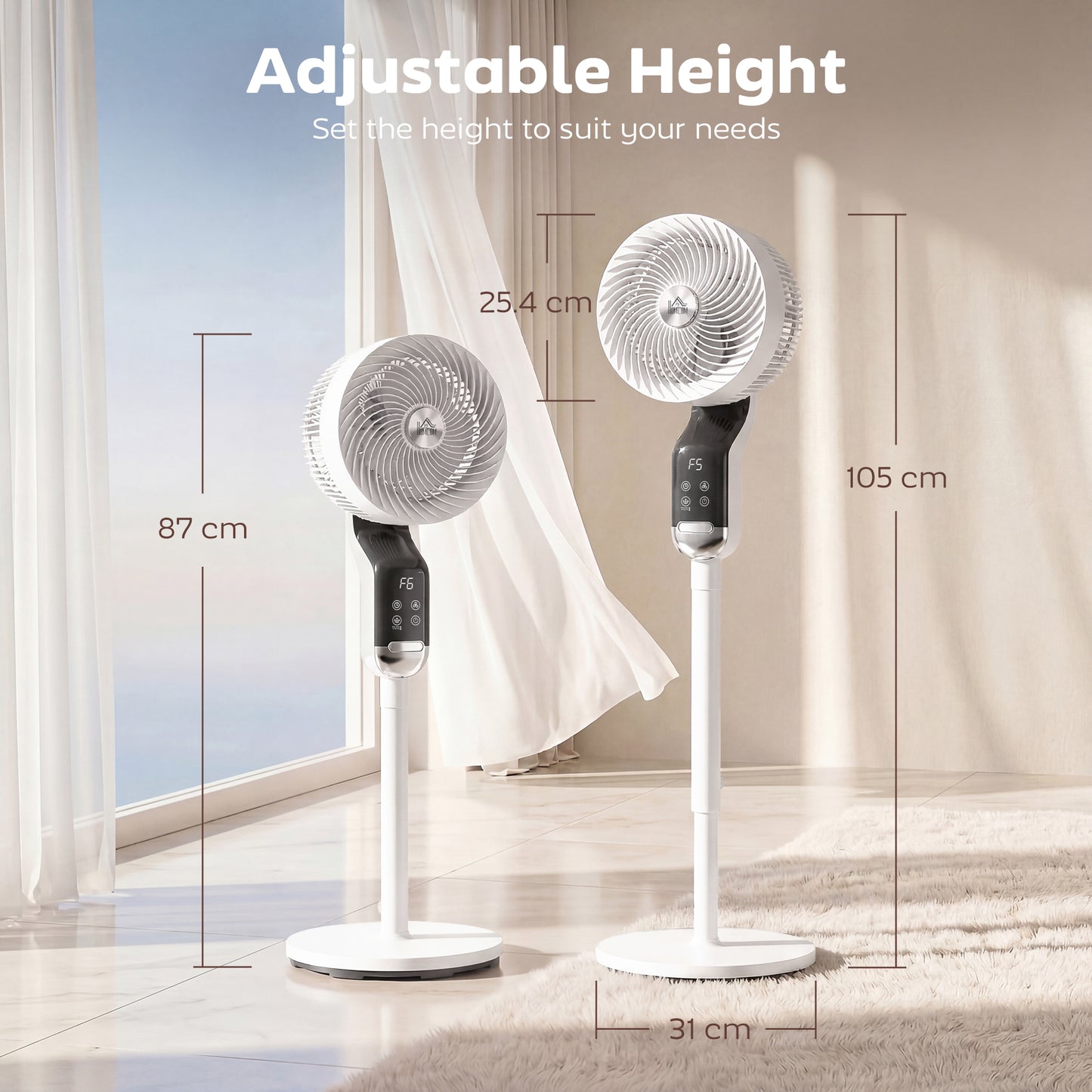 20 dB Silent Standing Fan, 41in Pedestal Fan with Remote, Oscillating, 8 Speeds, Adjustable Height, 12H Timer