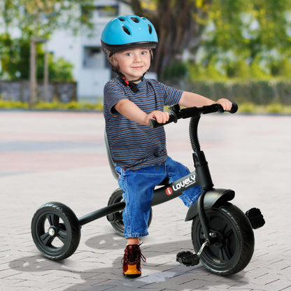 Baby Trike, Toddler Tricycle with Adjustable Seat, Children Ride on Toys 3 Wheels Bike with Bell for Kids 1.5-4 Years, Black