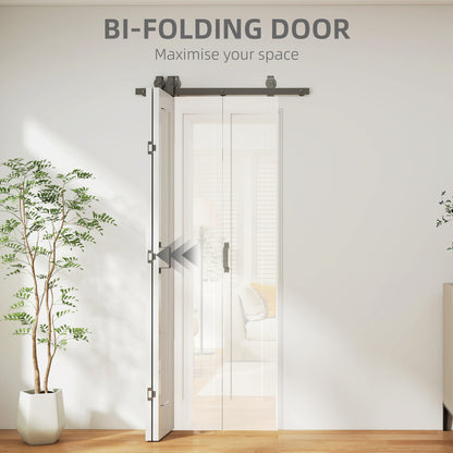 Slide Door, 70cm Modern Sliding Door Set Kit with Steel Rail, White