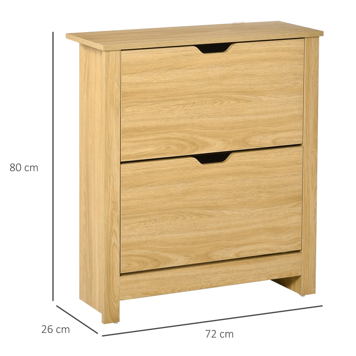 Narrow Shoe Cabinet, Space Saving Shoe Storage Cabinet with 2 Flip Drawers and Adjustable Shelves for 6-12 Pairs of Shoes for