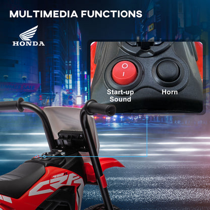 6V Kids Motorbike, Three-Wheel Kids Electric Motorbike with Horn, Startup Sound for Ages 18-36 Months - Red