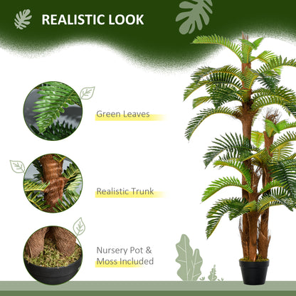 Artificial Plant Tropical Fern in Pot, Fake Plants for Home Indoor Decor, 150cm, Green