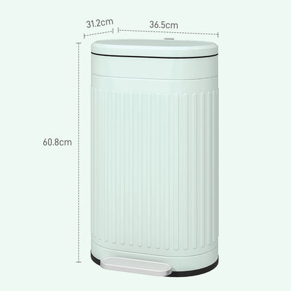 30L Metal Kitchen Bin, with Soft-Close Lid - Light Green