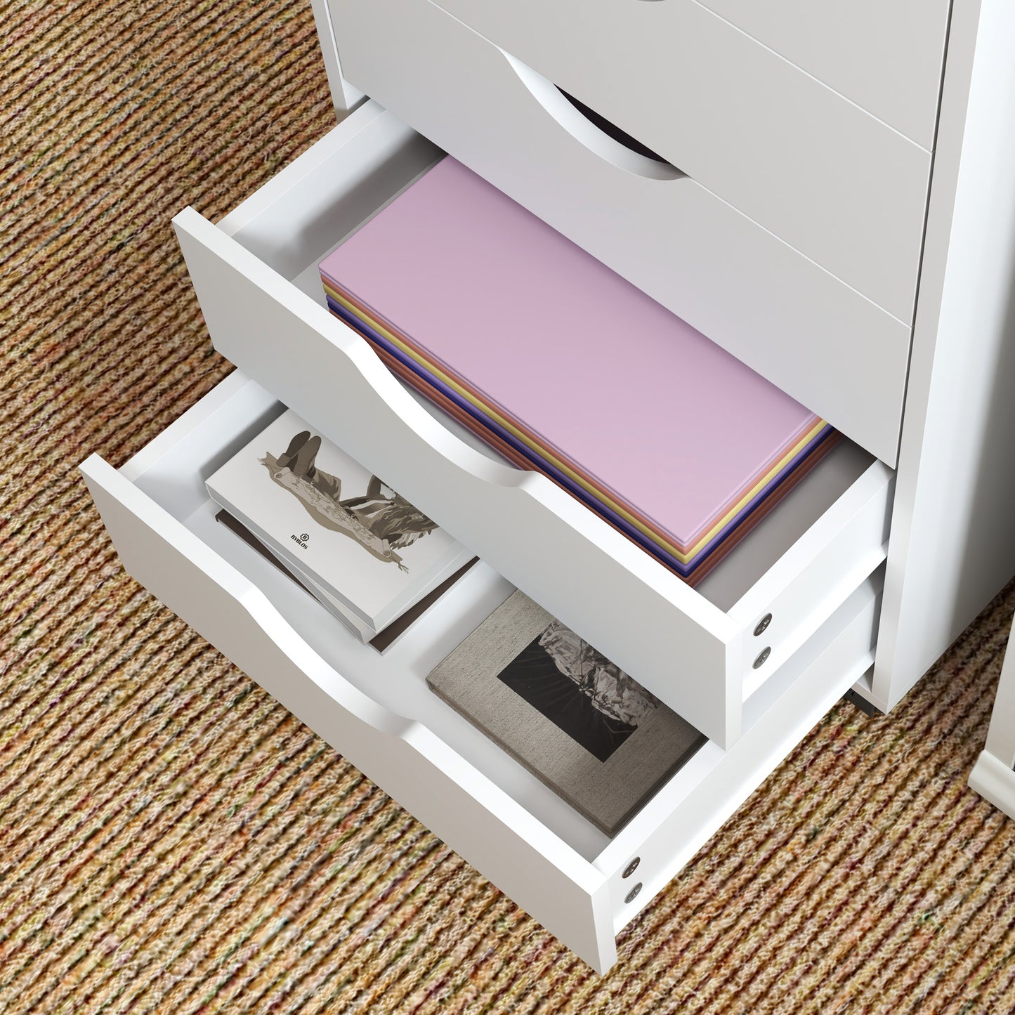 Five-Drawer Filing Cabinet - White