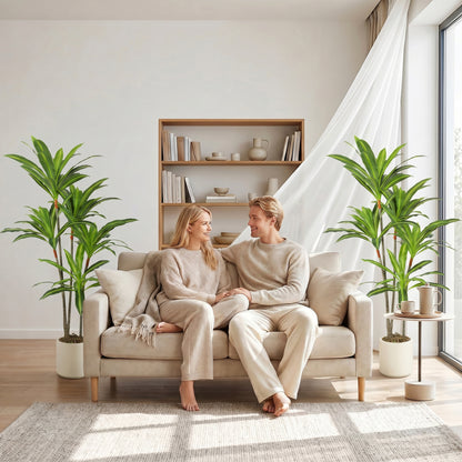150cm Lifelike Fake Tree, Artificial Dracaena Tree with Bendable Trunks, Green