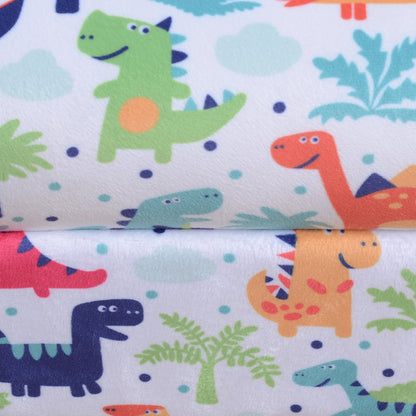 Children's Armchair Flannel Kids Sofa Tub Chair Cartoon Dinosaur Pattern Wooden Frame Bedroom Playroom Seater Multicolour